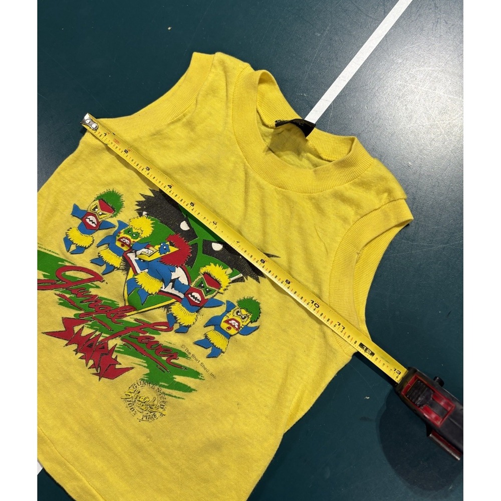 Vintage 70s 80s Tank Top T Shirt Surf Beach Shark Tribal Kids Youth Boys 5/6 Old - Picture 8 of 9